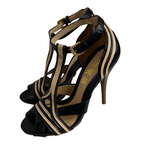 L.A.M.B. T-Strap Open Toe Stilettos Heels Size 5.5 NWT - Picture 1 of 9